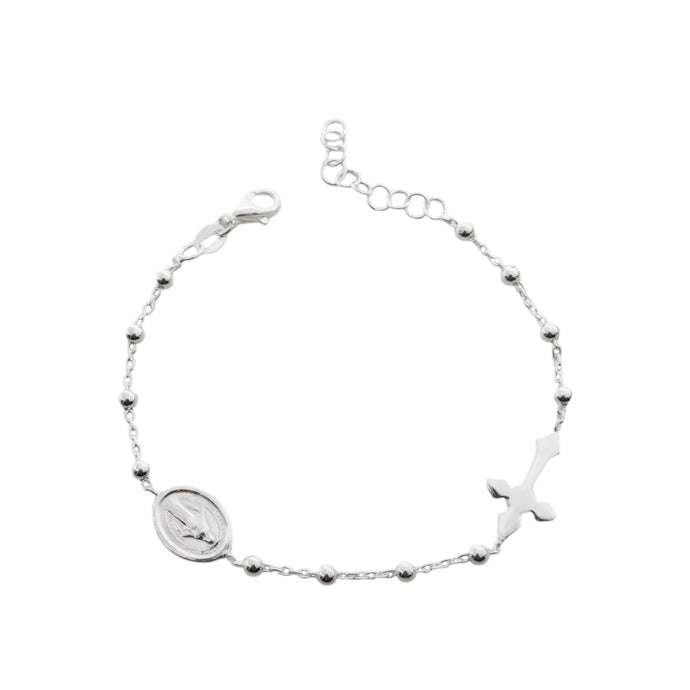Pulsera Rosario Virgen de La Milagrosa 3mm en Plata 925