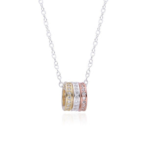 Gargantilla de Aros Tres Colores en Plata 925