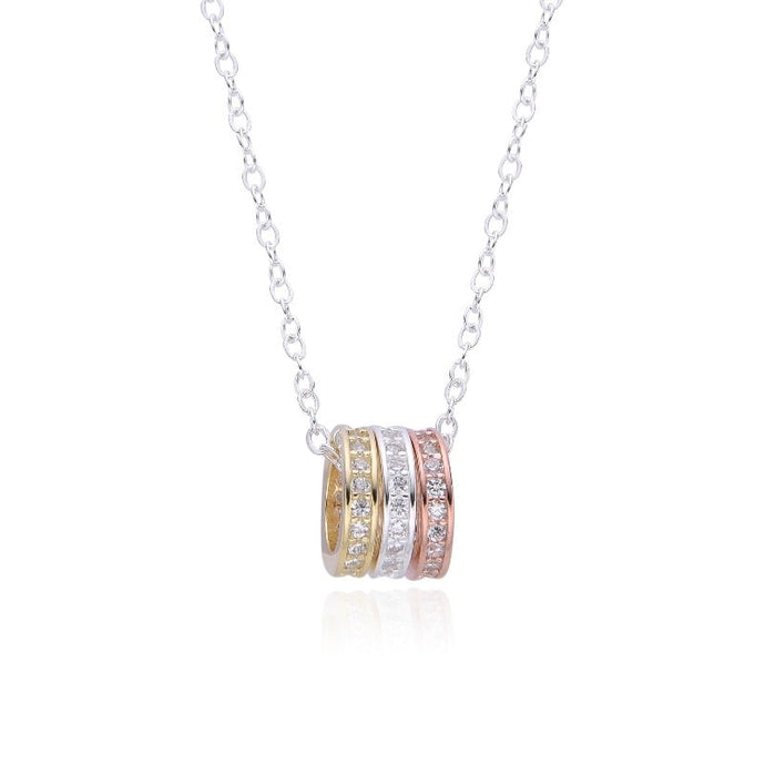 Gargantilla de Aros Tres Colores en Plata 925