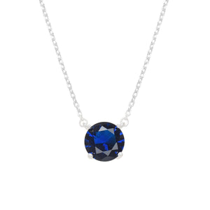 Gargantilla Punto De Luz Azul 8mm en Plata 925