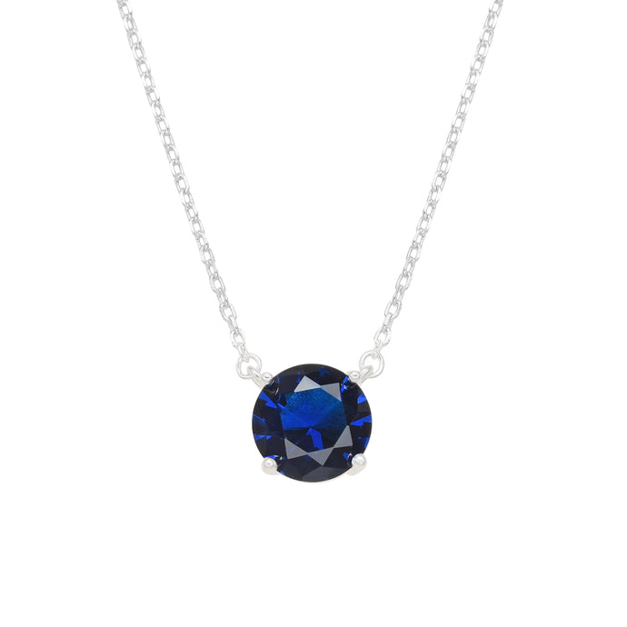 Gargantilla Punto De Luz Azul 8mm en Plata 925