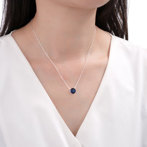 Gargantilla Punto De Luz Azul 8mm en Plata 925
