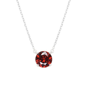 Gargantilla Punto De Luz Rojo 8mm en Plata 925