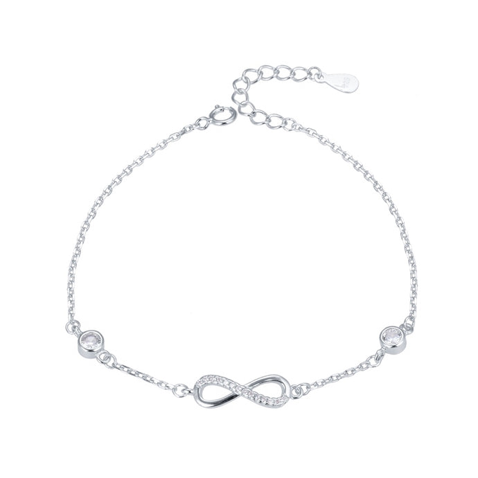 Pulsera De Infinito Con Puntos De Luz en Plata 925