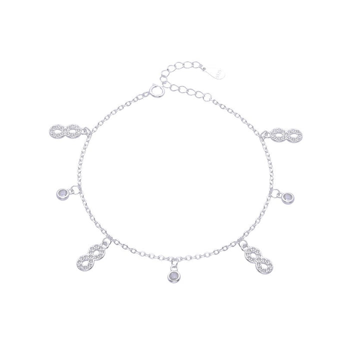 Pulsera De Infinitos Con Puntos De Luz en Plata 925