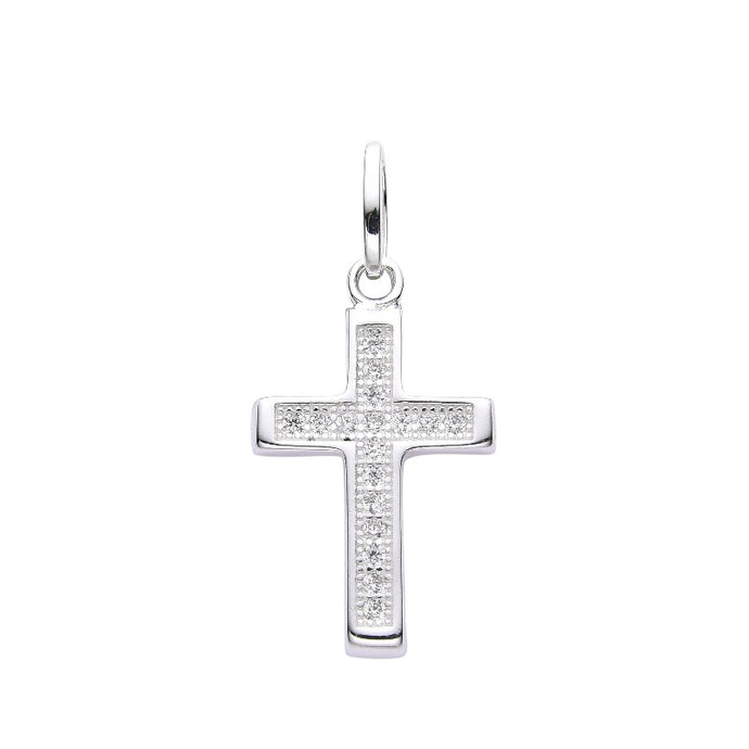 Dije de Cruz con Circones 18mm x 12mm en Plata 925