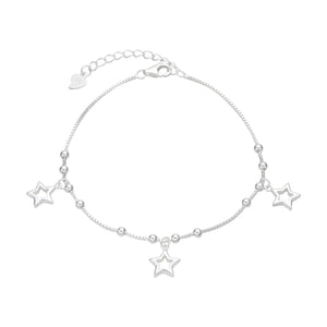 Pulsera de Estrellas Con Bolitas en Plata 925