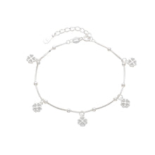 Cargar imagen en el visor de la galería, Pulsera De Tréboles Con Pepitas en Plata 925
