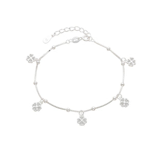 Pulsera De Tréboles Con Pepitas en Plata 925