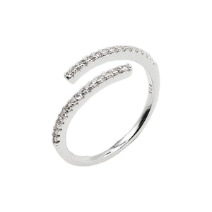 Anillo Ajustable De Circones Modelo Elissa en Plata 925