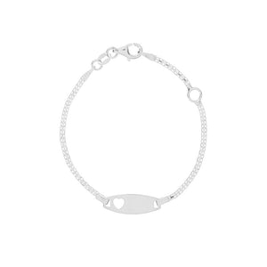 Esclava de Bebé Tejido Chino Con Corazón en Plata 925
