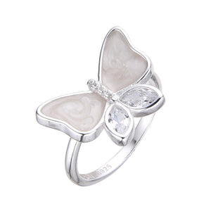 Anillo De Mariposa Nacar en Plata 925