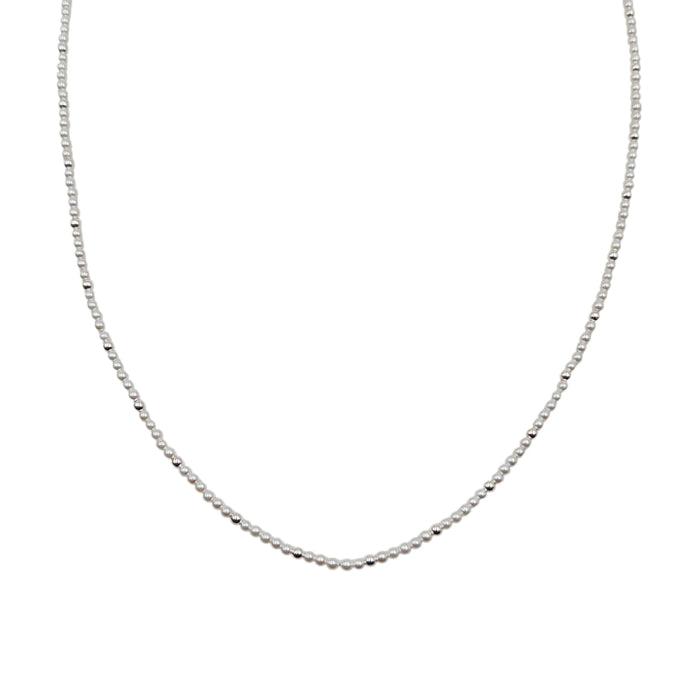 Gargantilla Tipo Choker De Perlas Y Bolitas en Plata 925