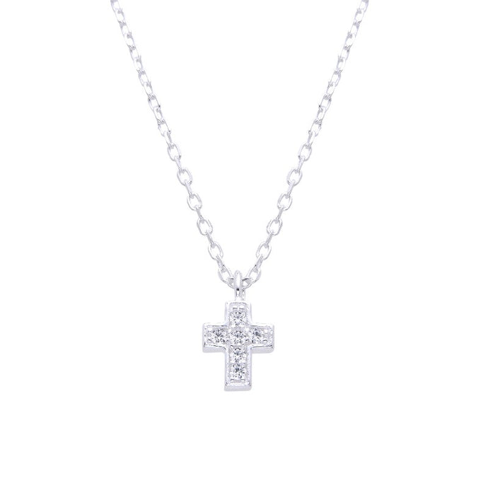 Gargantilla De Cruz Mini en Plata 925