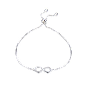 Pulsera Ajustable de Infinito en Plata 925