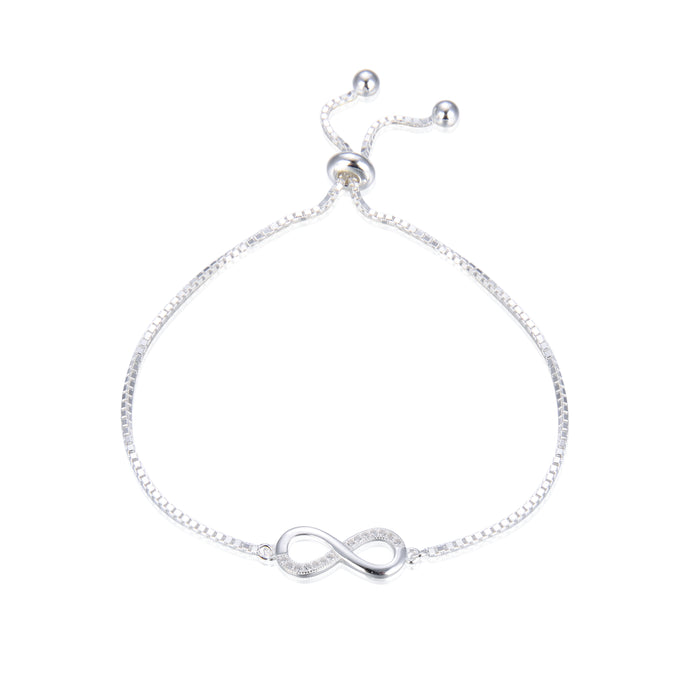 Pulsera Ajustable de Infinito en Plata 925