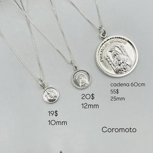 Medallas de La Virgen de Coromoto Con Cadena en Plata 925