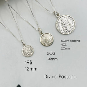 Medallas de La Divina Pastora Con Cadena en Plata 925