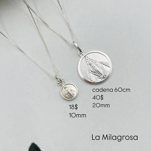 Medallas de La Milagrosa Con Cadena en Plata 925