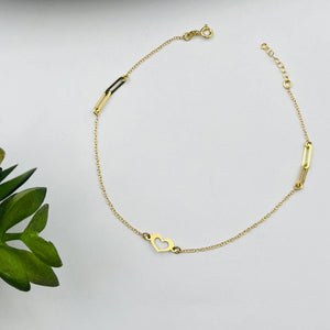 Tobillera de Corazón en Oro 18k