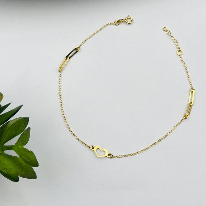 Tobillera de Corazón en Oro 18k