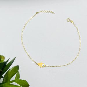 Tobillera de Mano De Fátima en Oro 18k