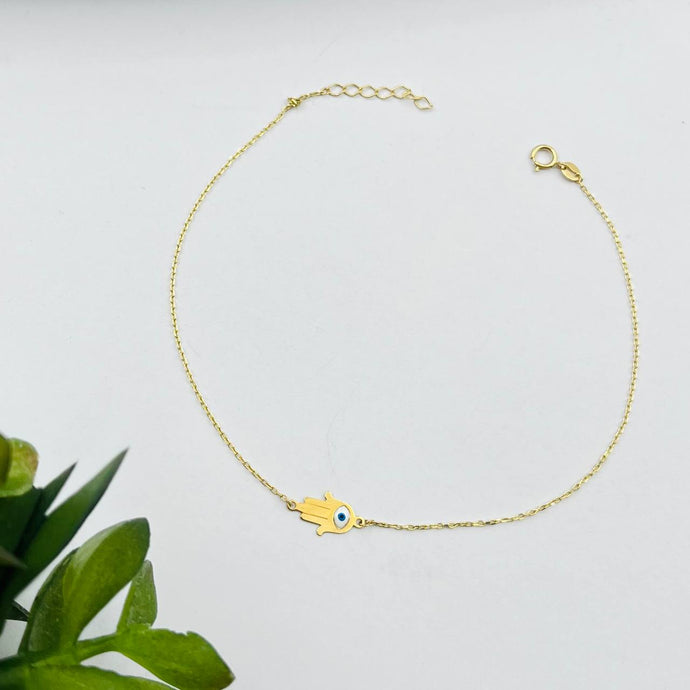 Tobillera de Mano De Fátima en Oro 18k