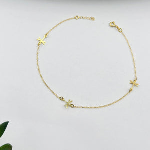 Tobillera de Libelula en Oro 18k