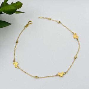 Tobillera De Mariposa en Oro 18k