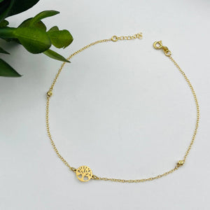 Tobillera De Árbol De La Vida en Oro 18k