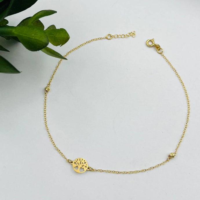 Tobillera De Árbol De La Vida en Oro 18k