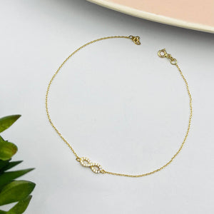 Tobillera De Infinito en Oro 18k