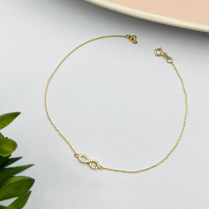 Tobillera De Infinito en Oro 18k