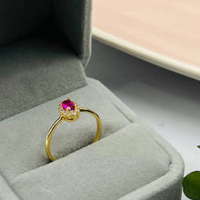 Cargar imagen en el visor de la galería, Anillo De Punto Luz Rosado Con Circones en Oro 18k
