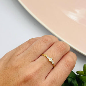Anillo De Baguette  en Oro 18k