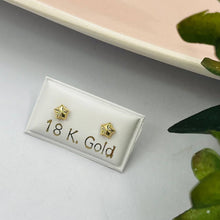 Cargar imagen en el visor de la galería, Zarcillos De Rosca Italiano De Estrella 3mm en Oro 18k
