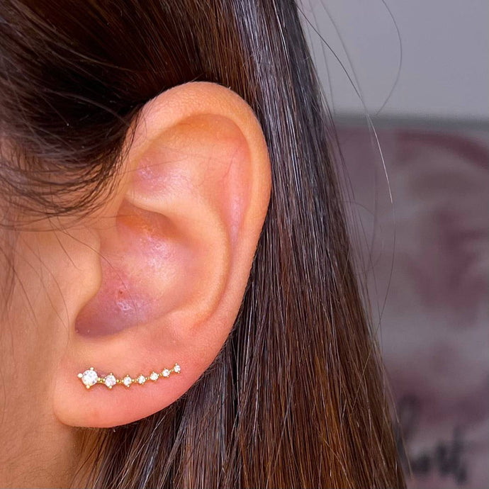 Zarcillos Escaladores Modelo Aurora en Oro 18k Italiano