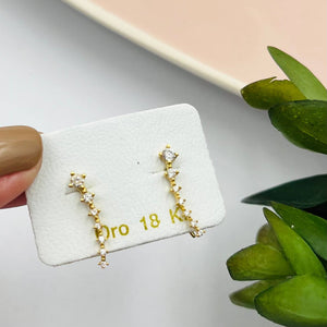Zarcillos Escaladores Modelo Aurora en Oro 18k Italiano