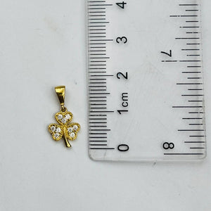 Dije de Trébol Con Circones en Oro 18k