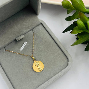 Cadena Con Medalla De Divino Niño en Oro 18k