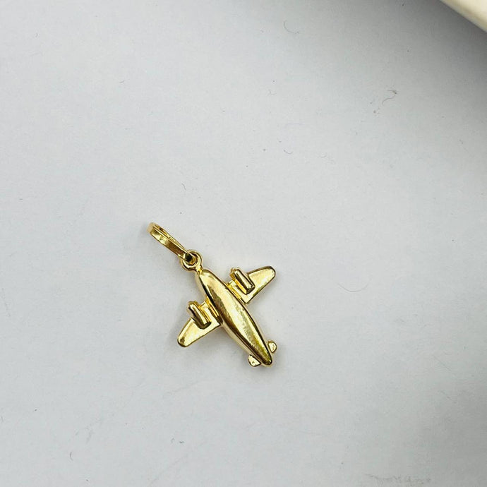 Dije De Avión en Oro 18k