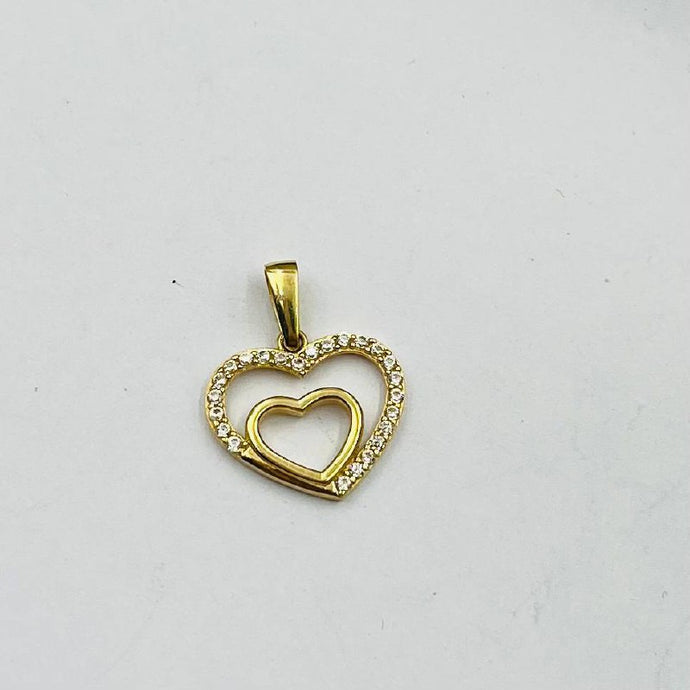 Dije De Corazón Doble Modelo Lara en Oro 18k