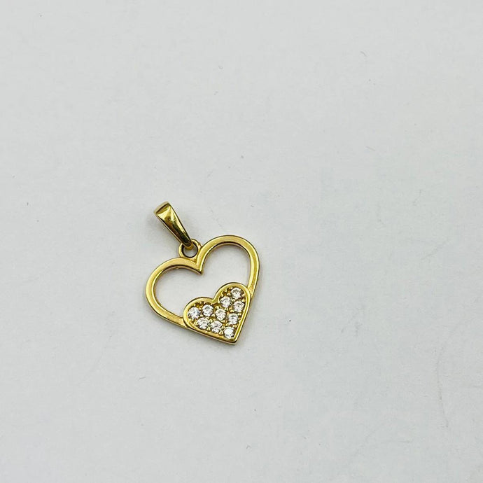 Dije De Corazón Doble Modelo Sofia en Oro 18k