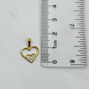 Dije De Corazón Doble Modelo Sofia en Oro 18k