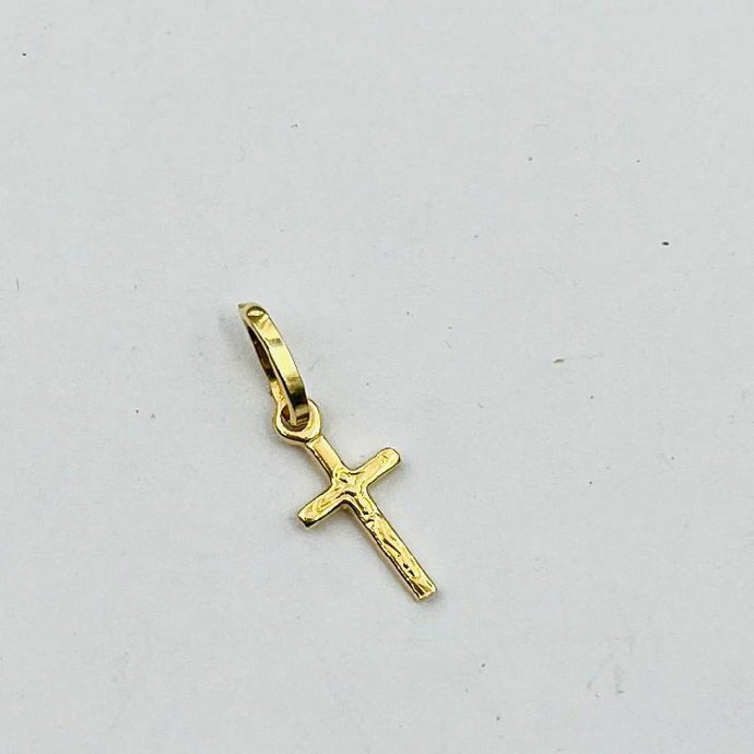 Dije De Cruz Con Cristo Mini en Oro 18k