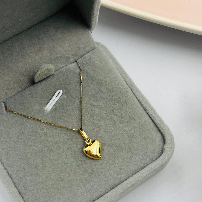 Cadena Con Dije De Corazón Modelo Gaby En Oro 18k