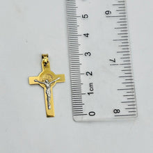Cargar imagen en el visor de la galería, Dije De Cruz Grande En Oro 18k Con San Benito Y Cristo en Oro Blanco
