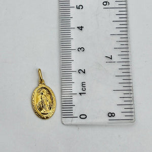 Medalla De La Milagrosa 15mm En Oro 18k