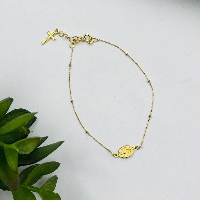 Pulsera Rosario en Oro 18k