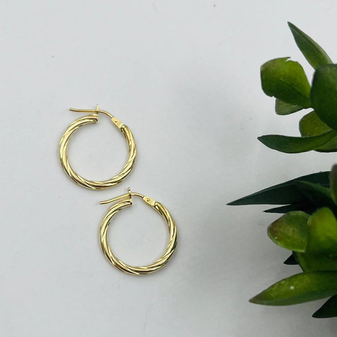 Argollas Entorchadas Cierre Italiano 18mm en Oro 18k